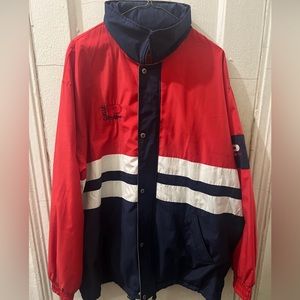 VTG 90’s Classic playboy color block windbreaker mens 2XL red white & dark blue